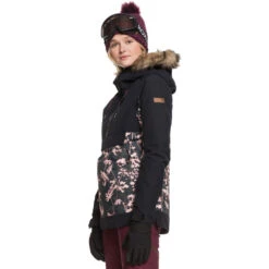 Roxy Shelter Skijacke True Black Poppy Damen -Ski Ausrüstungs Laden roxy shelter erjtj03214 kvj3 true black poppy 02 grossROhBv7b2oAup9